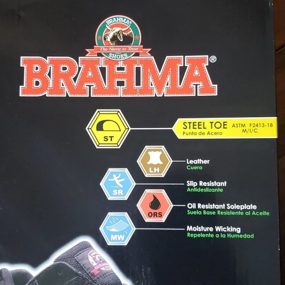 Brahma GRATE Suede Leather Steel Toe Shoes, Sz 8 - Picture 2 of 11